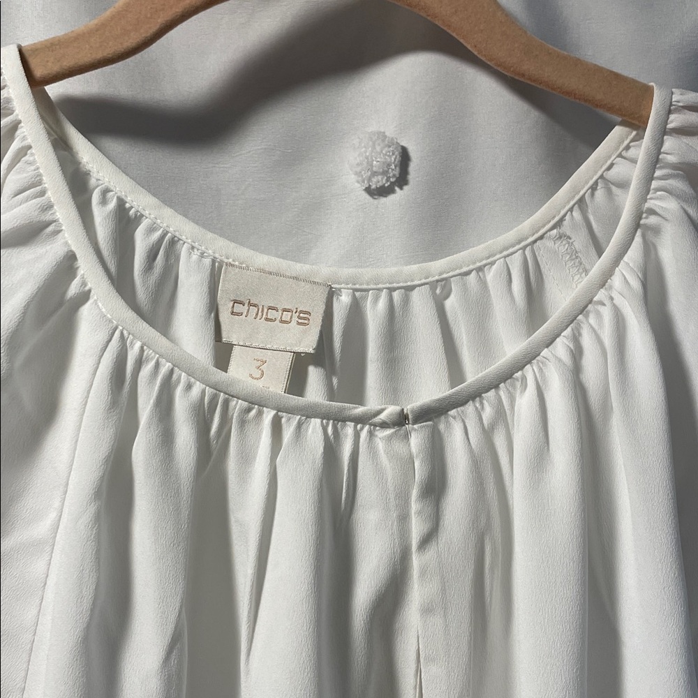 Chico's Elegant White Blouse - Picture 4 of 6